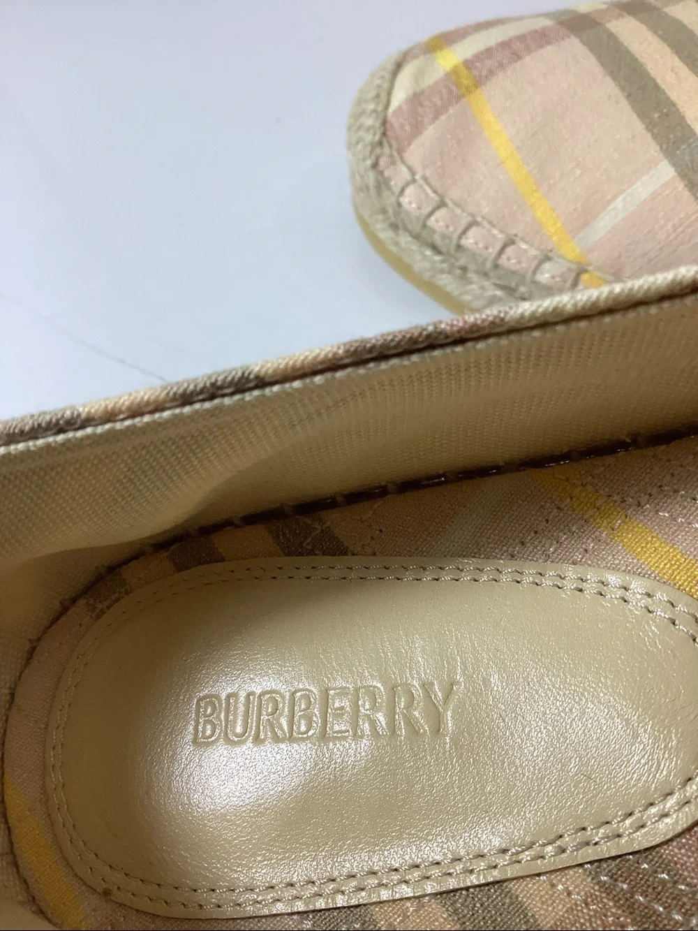 Burberry Women's Mews Check Espadrille Flats
